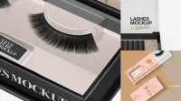 4863+ Opened Box with Lashes PSD Mockup Elegant Free Template