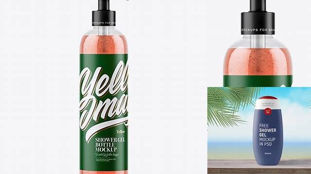 4865+ Clear Shower Gel-Scrub Bottle PSD Mockup Free Digital Resource for Designers