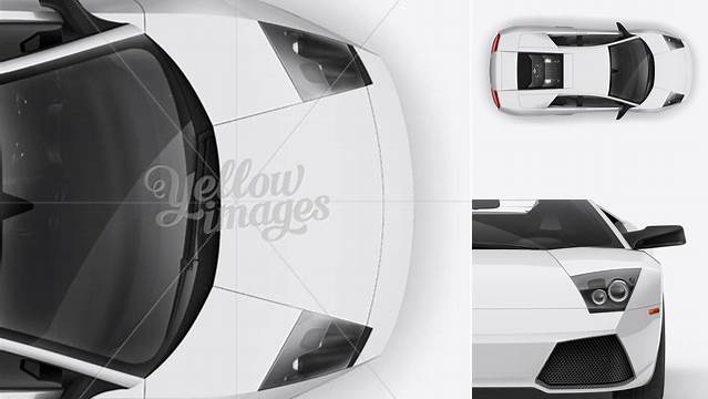 4866+ Lamborghini Murciélago PSD Mockup Top View Digital Resource Free Download