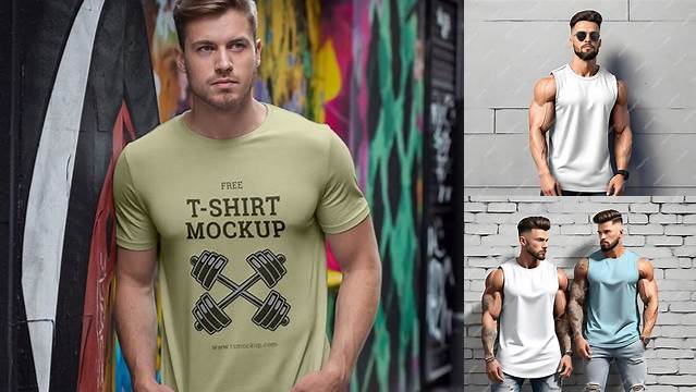 4866+ Muscle Shirt Mockup Free Smart Layer PSD