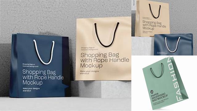 4869+ Metallic Shopping Bag With Rope Handle PSD Mockup Free Mockup Templates