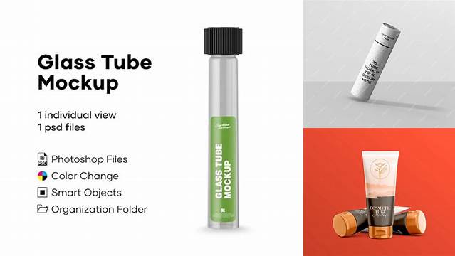 4872+ Glass Tube Mockup Include TIFF