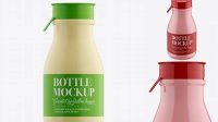 4873+ Glossy Small Plastic Dairy Bottle PSD Mockup Front View Exclusive Layered PSD Mockup