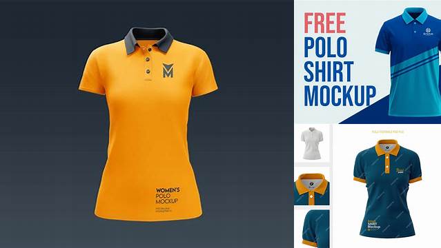 4874+ Women’s Polo PSD Mockup Back View Creative High-Resolution PSD Freebie