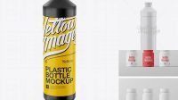 4877+ Round Plastic Bottle PSD Mockup High Angle Shot Easy Editable