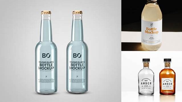 4878+ Glass Bottle with Drink PSD Mockup Customizable PSD Templates