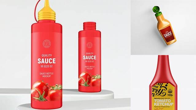 4879+ 1.25kg Ketchup Squeeze Bottle PSD Mockup Versatile and Elegant PSD File