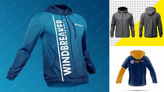 4880+ Soccer Windbreaker PSD Mockup Back View Modern Free PSD Template