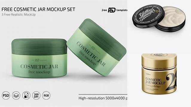 4886+ Metallic Cosmetic Jar PSD Mockup High-Angle Shot Customizable Layered Design PSD