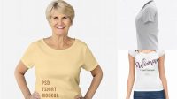 4887+ Women's T-Shirt Side View HQ PSD Mockup Smart Layer Mockup Free