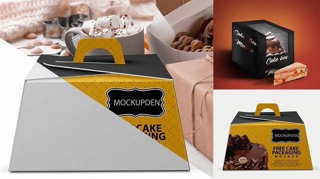 4891+ Glossy Cake Box PSD Mockup Front View Digital Download PSD for Free