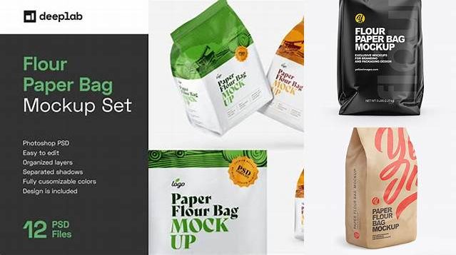 4893+ Paper Flour Bag PSD Mockup Half Side View Best Free Mockup PSD