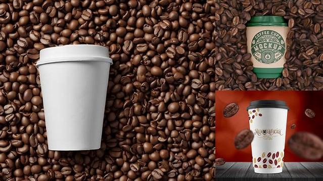 4897+ Matte Coffee Cup With Coffee Beans PSD Mockup Free Editable Photoshop Template