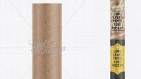 4903+ Long Kraft Paper Tube with a Paper Label Front View Versatile and Elegant PSD File