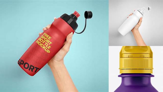 4903+ Matte PET Bottle With Sport Cap PSD Mockup Download Premium PSD Resource