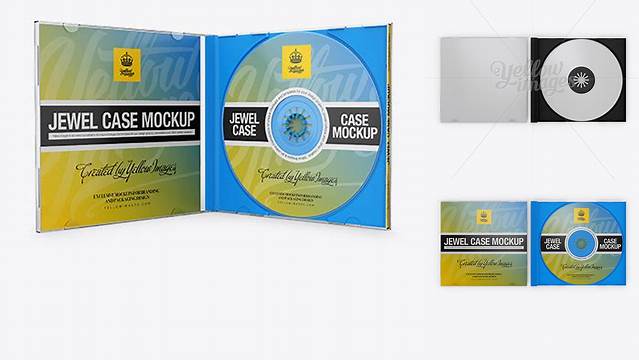 4907+ Open Jewel Case With Disc PSD Mockup Exclusive Layered PSD Mockup