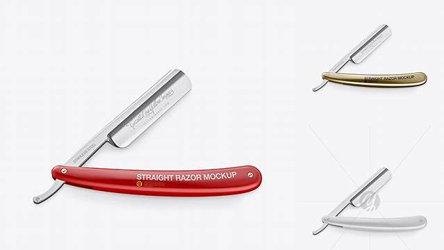 4908+ Straight Razor With Matte Handle PSD Mockup Download Free PSD