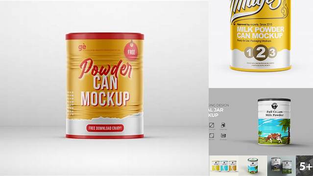 4909+ Milk Powder Jar PSD Mockup Creative Free Photoshop Template