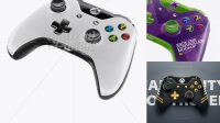 491+ Xbox One Controller PSD Mockup Halfside View High-Angle Shot Free Smart Object Templates