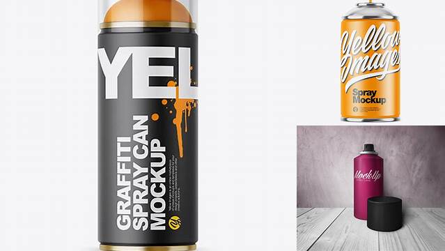 4911+ Matte Spray Can With Transparent Cap PSD Mockup Fully Layered Photoshop Freebie