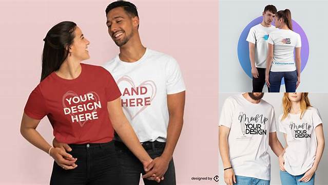 4913+ Couple T Shirt Mockup Free High Resolution