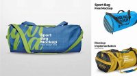 4914+ Sports Bag Mockup Editable and Customizable PSD