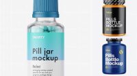 4915+ Matte Pills Bottle With Shrink Sleeve PSD Mockup Download Free