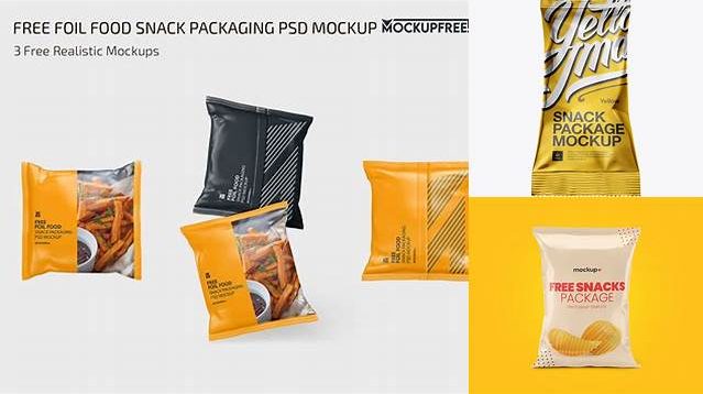 4916+ Metallic Snack Package PSD Mockup Hero Shot Advanced and Editable PSD Template Free