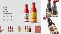 4916+ Soy Sauce Glass Bottle PSD Mockup Custom Graphic Mockup File