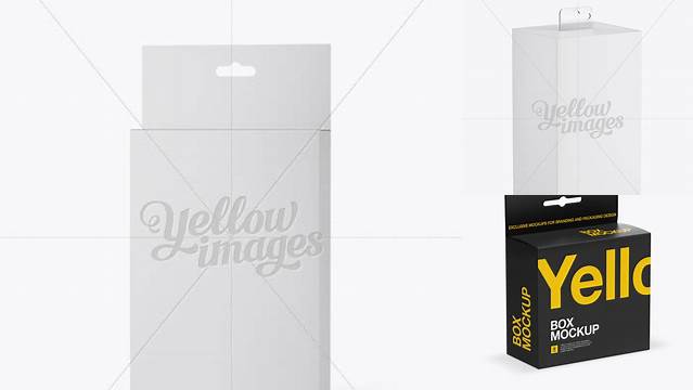 4924+ Matte Box with Hang Tab PSD Mockup Half Side View High-Angle Shot High-End Creative PSD Template