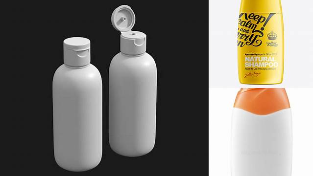 4926+ 200ml Plastic Shampoo Bottle with Flip-Top Cap PSD Mockup Free Photoshop Mockup Design