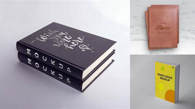 4926+ Book with Leather Cover PSD Mockup Top View Elegant Free Template