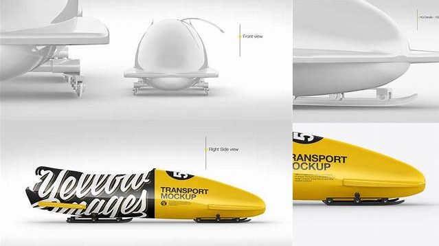 4927+ Bobsleigh Sled PSD Mockup Front View Fully Layered Photoshop Freebie