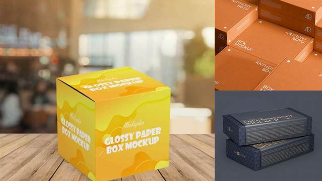 4927+ Two Glossy Boxes PSD Mockup with Label Half Side View Free Stylish PSD for Graphic Designers