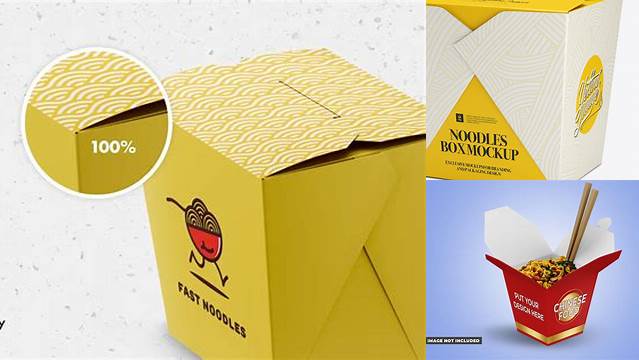 4928+ Noodles Box PSD Mockup Half-Side View Professional Design PSD