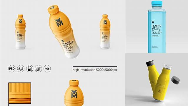 4929+ Matte Drink Bottle PSD Mockup Exclusive Free Creative Mockup File