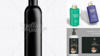 4929+ Shampoo Bottle 300ml Black Elegant Photoshop Mockup