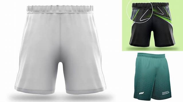 493+ Men’s Soccer Shorts PSD Mockup Back Half Side View High-End Photoshop Mockup