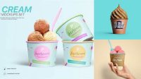 4931+ Glossy Ice Cream Cup PSD Mockup Free Graphic Design Mockup File