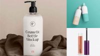 4934+ Opened Cosmetic Matte Bottle PSD Mockup High-Quality Creative PSD