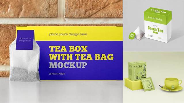 4934+ Tea Bag Mockup Free Customizable PSD