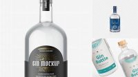 4935+ Gin Bottle Mockup Psd Free Smart PNG Image