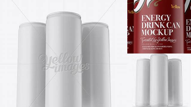 4935+ Three 250ml Matte Aluminium Cans PSD Mockup Hero Shot High-Quality PSD Files