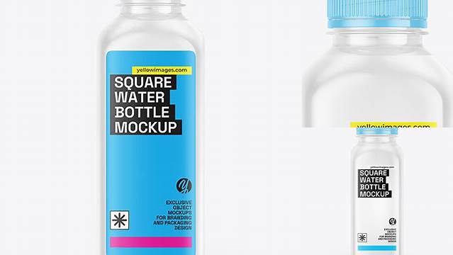 494+ Square Water Bottle Mockup Include TIFF