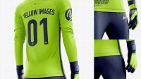 4940+ Men’s Full Soccer Goalkeeper Kit with Pants PSD Mockup Hero Back Shot Stylish PSD for Free