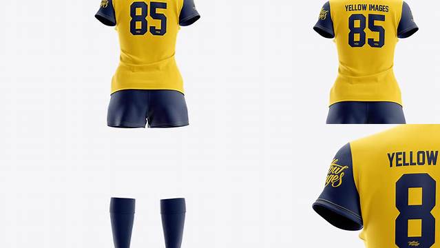 4940+ Women’s Full Rugby Kit HQ PSD Mockup Back View Include TIFF