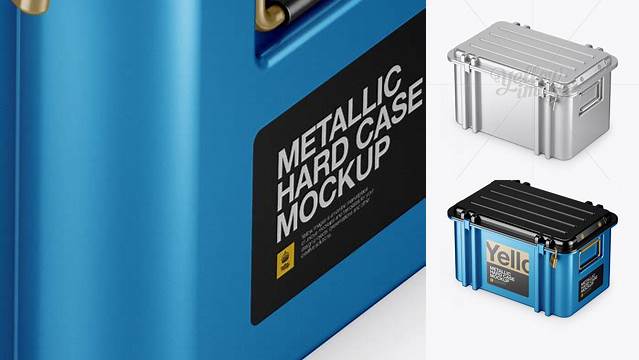 4944+ Metallic Hard Case PSD Mockup Half Side High-Angle Shot High-Quality PSD Files