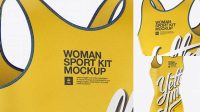 4950+ Women's Fitness Kit PSD Mockup Back Halfside View Free PSD Mockup Resource