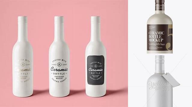 4951+ Ceramic Bottle with Shrink Band PSD Mockup Layered PSD for Easy Editing