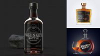 4951+ Glass Bottle for Whiskey PSD Mockup Front View Free Mockup Templates